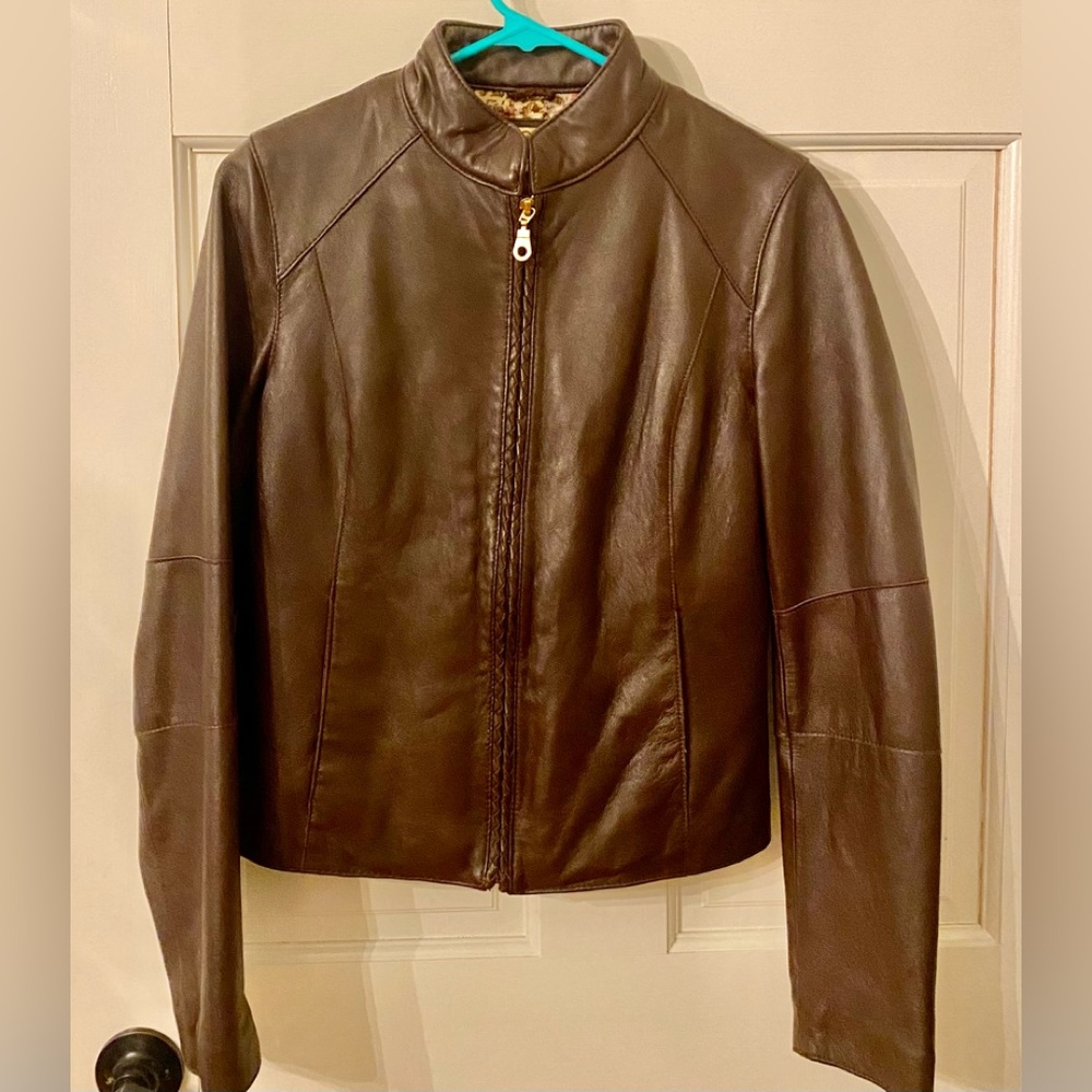 NWOT Wilson’s brown leather Moto jacket small